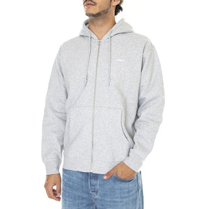 Established Works Bold Zip Hooded Fleece Ash Grey - Felpa con Cappuccio e Zip Uomo Grigia 112460010-AGRYe  OBEY 
