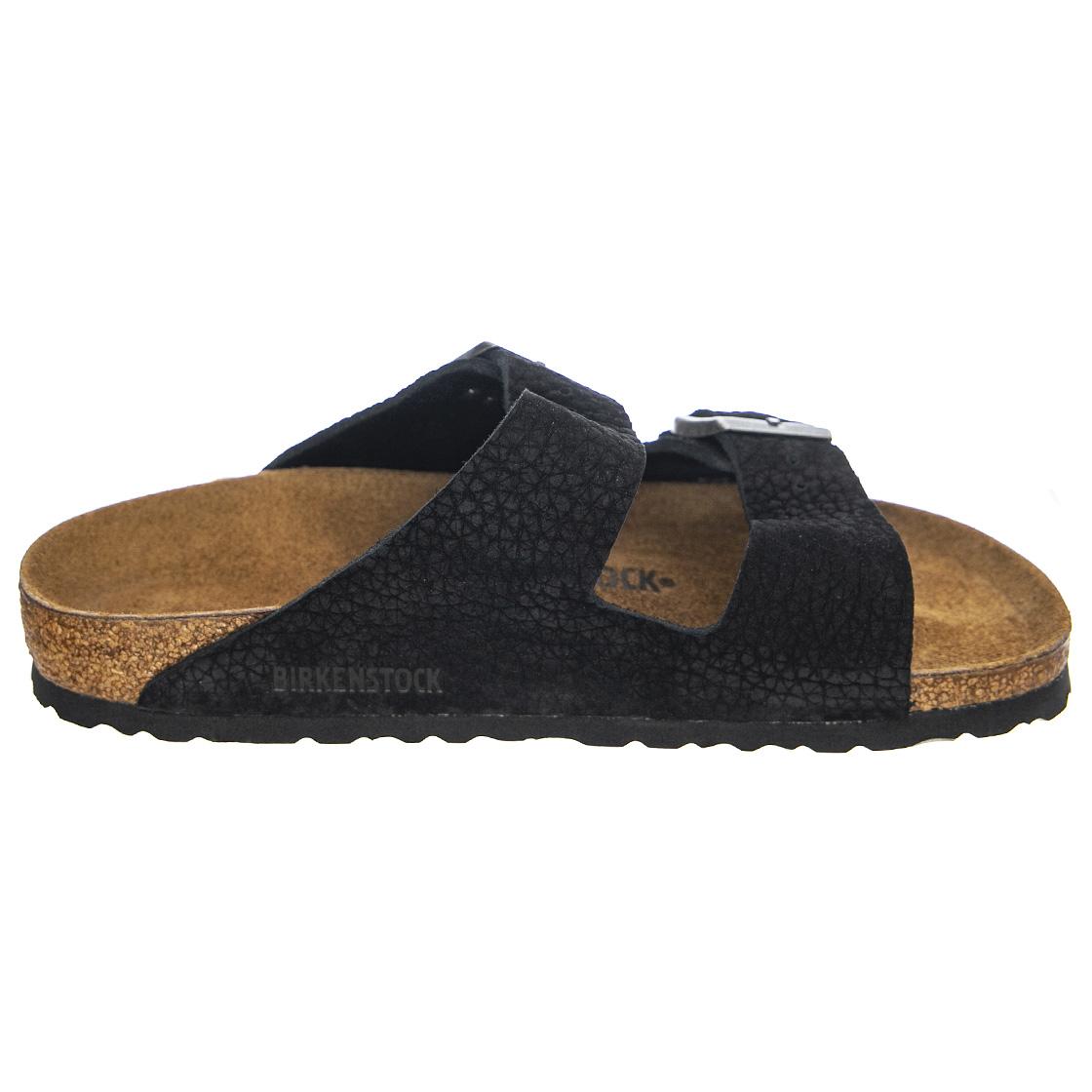 Arizona Desert Buck Black, Nubuck Leather - Sandali Uomo / Donna Neri - Calzata Regolare 1020736  BIRKENSTOCK 