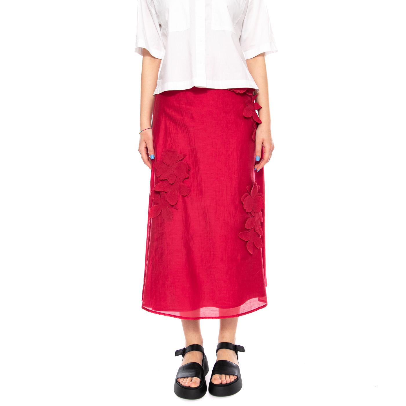 FALDA MIDI FLUIDA FUCSIA - Gonna Lunga Donna Viola 61W/11205 FCS WILD PONY 