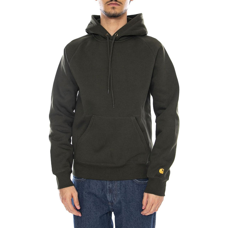 Hooded Chase Sweat Olive / Gold - Felpa con Cappuccio Uomo Verde I033661.3CBXX . CARHARTT WIP 