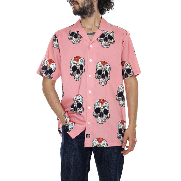 Blossvale Flamingo - Multicolor - Camicia Maniche Corte Uomo 05 200344-FLA . DICKIES 
