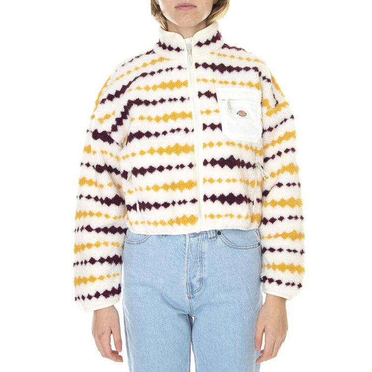 Falkville Fleece Ecru - Felpa con Zip Donna Ecru DK0A4XYUECR1  DICKIES 