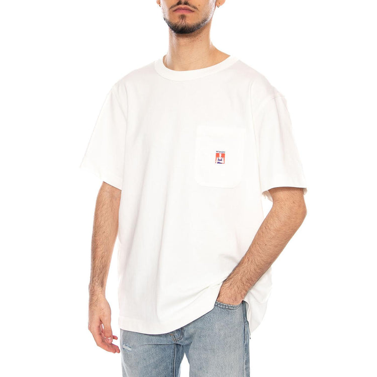 POCKET TEE WORN WHITE - Maglietta Girocollo Uomo Bianca 112371499 . WRANGLER 