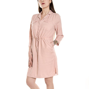 KIANNA 0163 SHORT DRESS ROSE SMOKE 141660146-081  MINIMUM 