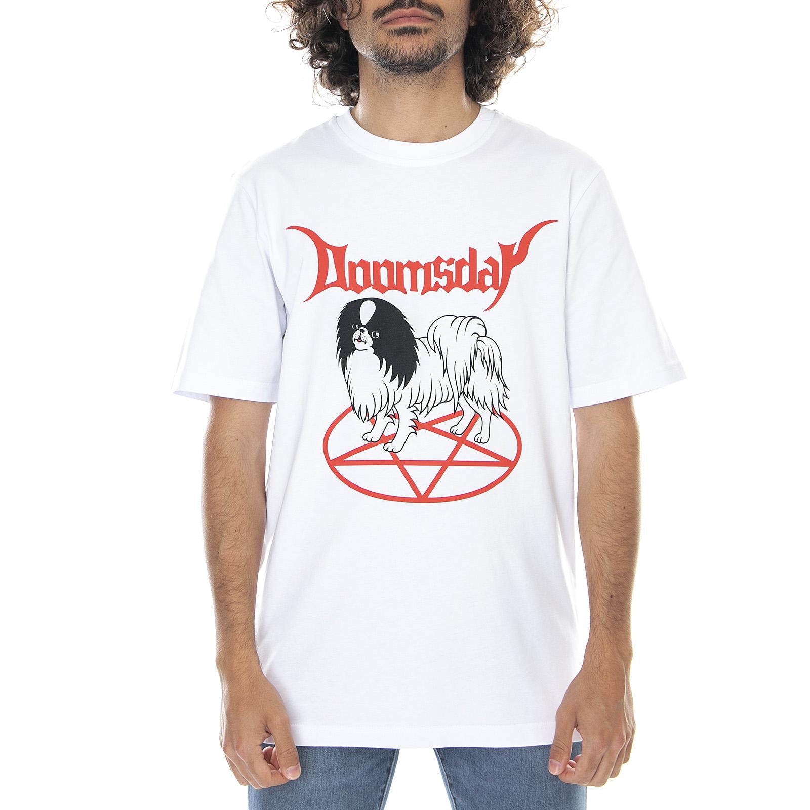 Mens Cult Of Doggo T-Shirt - White - Maglietta Girocollo Uomo Bianca 0256WHT . DOOMSDAY 