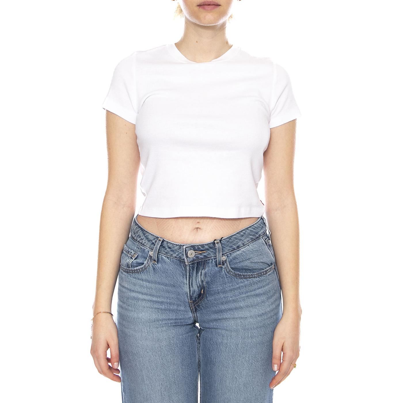 Essential Sporty Tee - White + Cotton - Maglietta Girocollo Donna Nera A7419 0002 LEVIS 