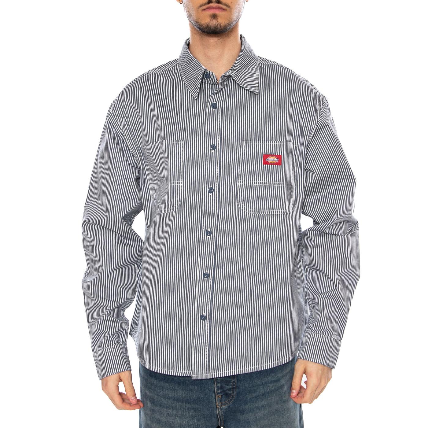 HICKORY WORK SHIRT LS RETRO INDIGO - Camicia Denim Jeans Blu Uomo DK0A889S RI2 DICKIES 