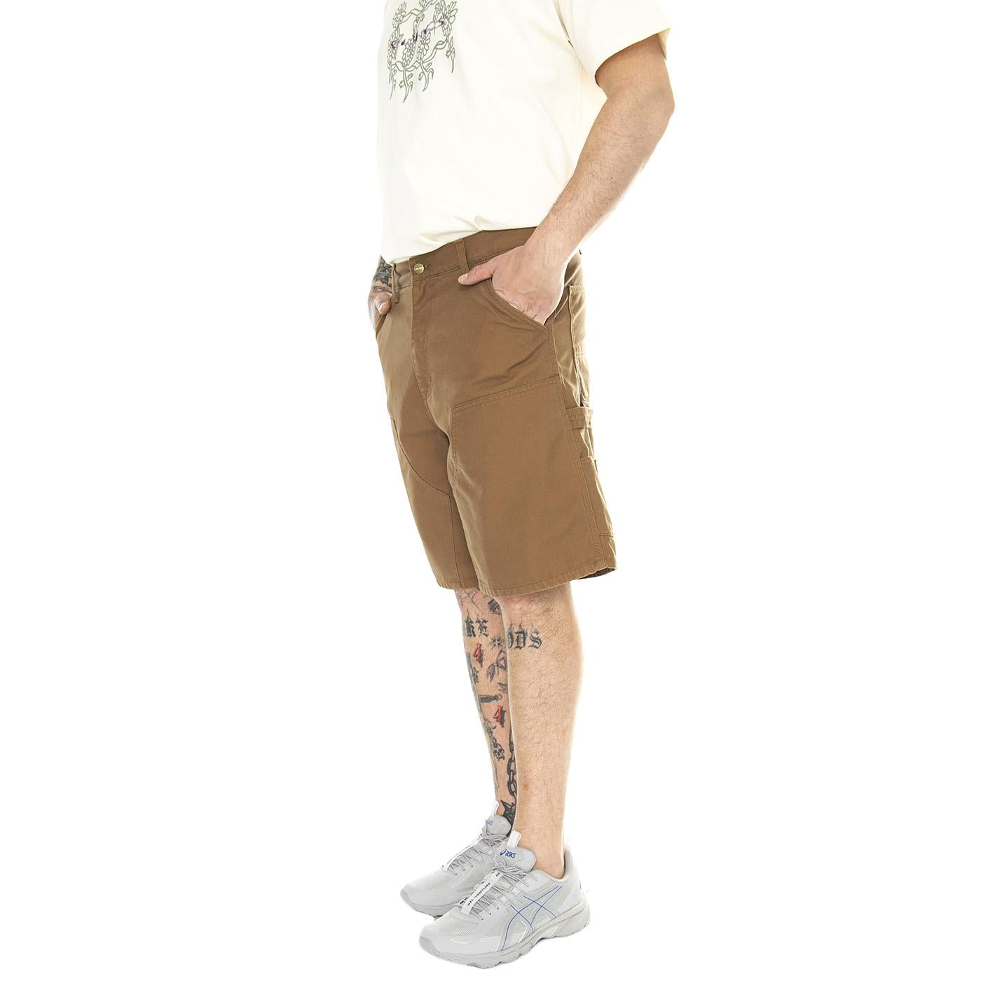 Double Knee Short Hamilton Brown /rinsed - Bermuda Uomo Marroni I033118.HZ02  CARHARTT WIP 