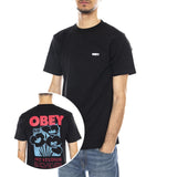 OBEY Art Studio Flowers Tee -- Maglietta Girocollo Uomo Nera  Uomo OBEY