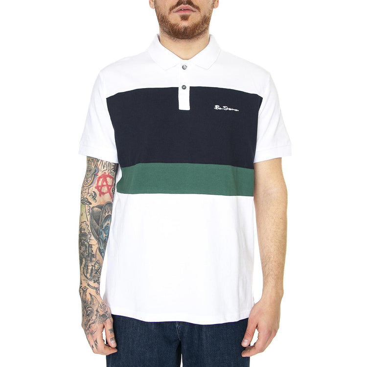 Colour Block Polo White - Polo Uomo Bianca / Multi 63379-010  BEN SHERMAN 