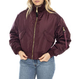 MA-1 Cropped Bomberjacke – Dunkelkirschrot Bordeaux Damenjacke ALPHA INDUSTRIES