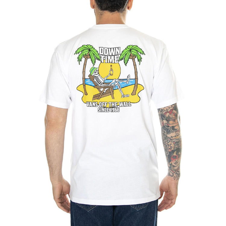 Vans Down Time SS Tee White - Maglietta Girocollo Uomo BIanca VN000G64WHT1  VANS 