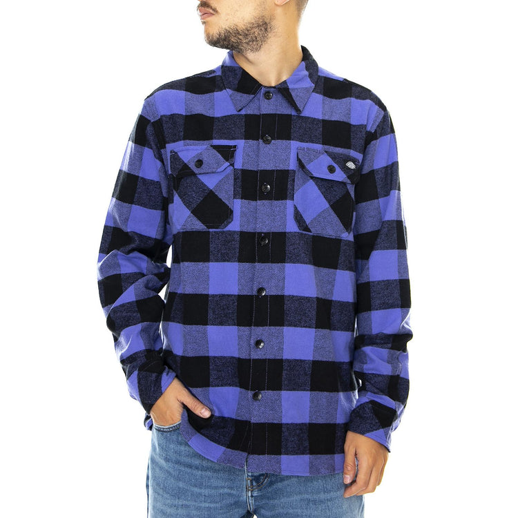 Sacramento Shirt - Dusted Lilac - Camicia Uomo Nera / Viola 05 200142-DLL . DICKIES 