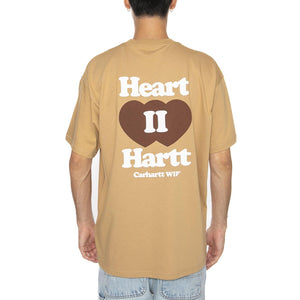 S/S Heart II Hartt T-Shirt Dusty H Brown - Maglietta Girocollo Uomo Marrone I035203.07EXX  CARHARTT WIP 