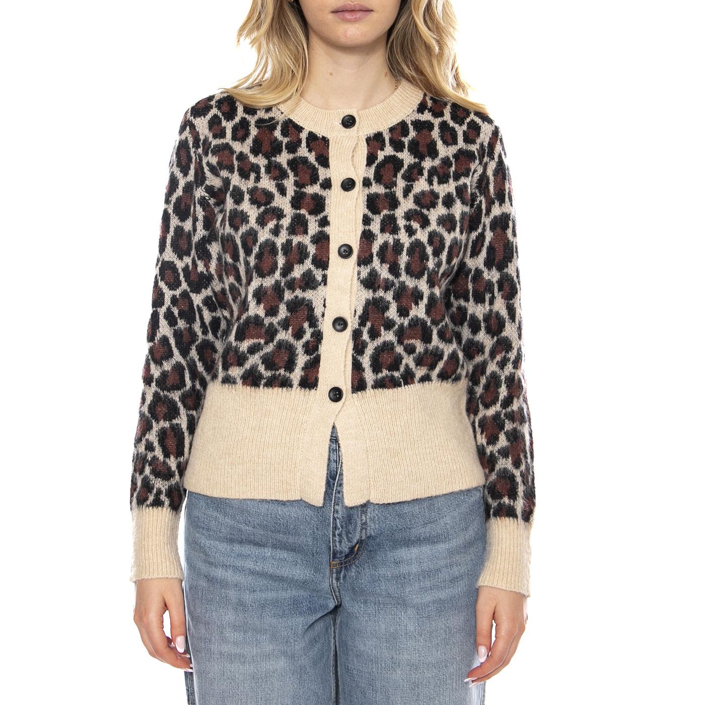 Knit Cardigan Animal Print -- Cardigan Donna Animalier 53W/10638 Animal Print WILD PONY 