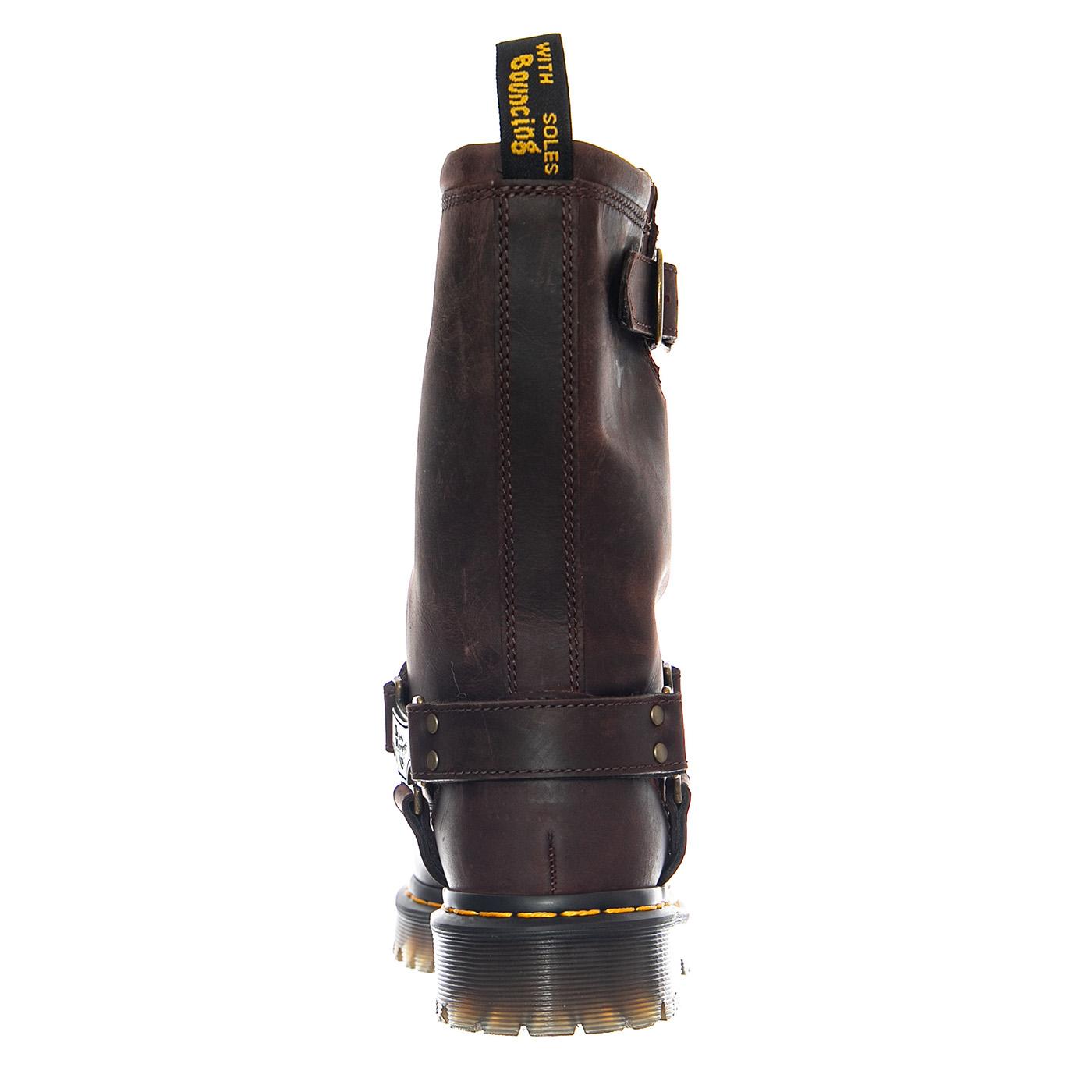 Anistone Hi - Dark Brown / Burnished Waxy Pull Up WP - Stivali Donna Marroni 31901201 . DR.MARTENS 