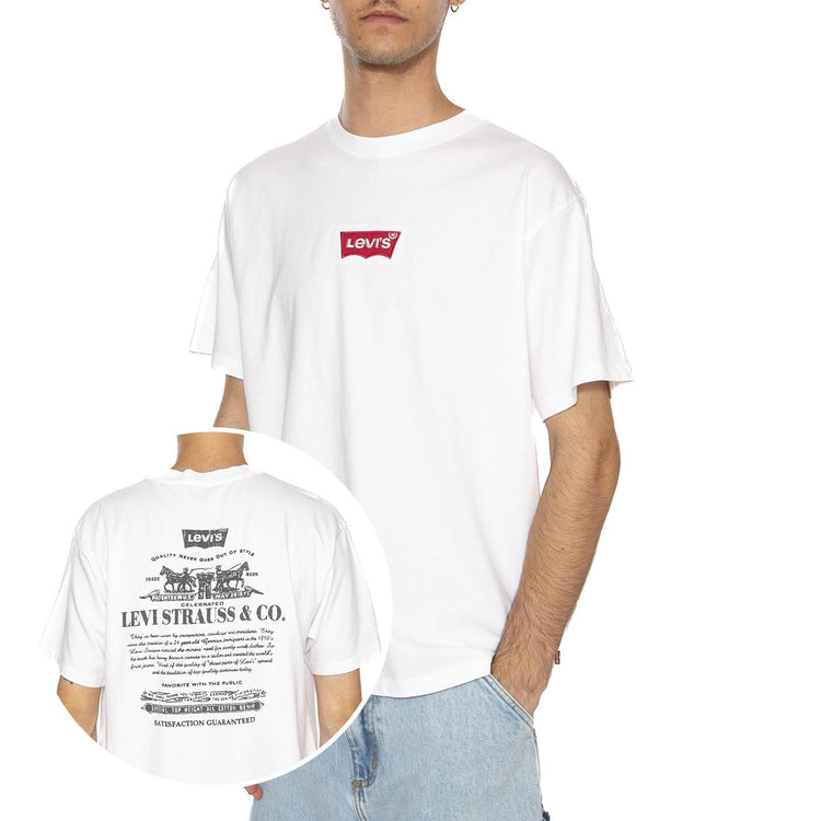 Vintage Fit Graphic Tee Badge BW 2HP White Brown - Maglietta Girocollo Uomo Bianca 87373-0214 . LEVIS 