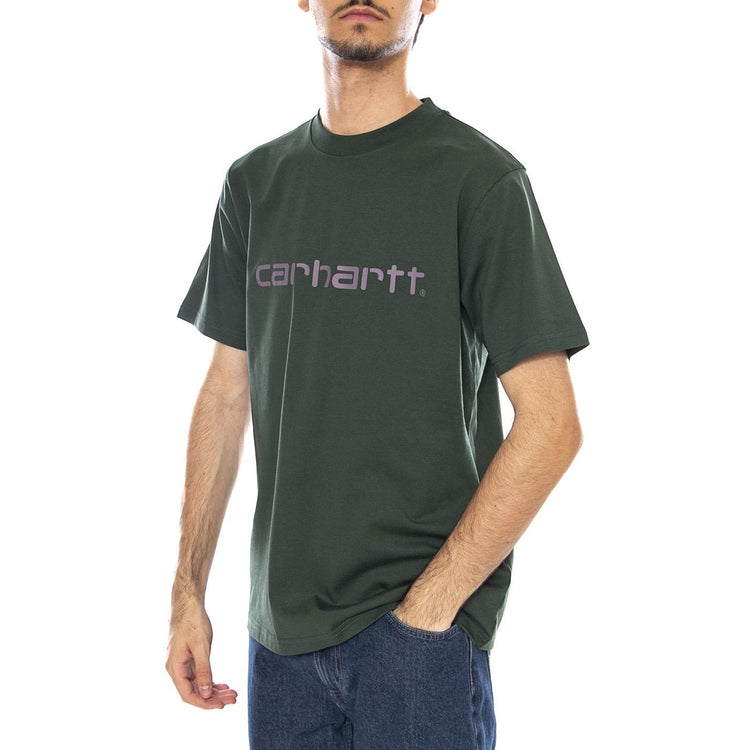 S/S Script T-Shirt Sycamore Tree / Phlox - Maglietta Girocollo Uomo Verde I035700.38EXX  CARHARTT WIP 