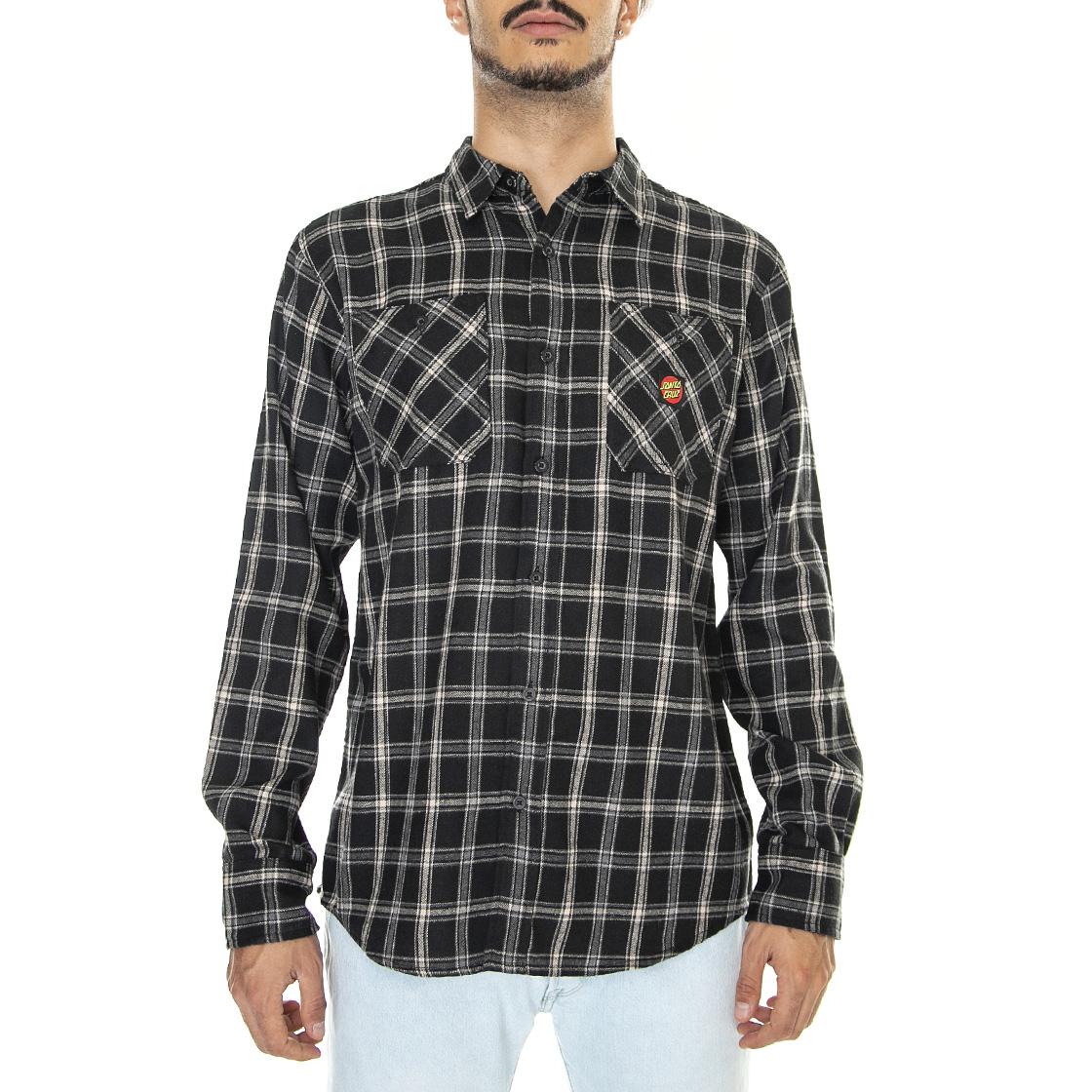 Apex L/S Shirt Black Check - Camicia Uomo Multicolore SCA-SHT-0510  SANTA CRUZ 