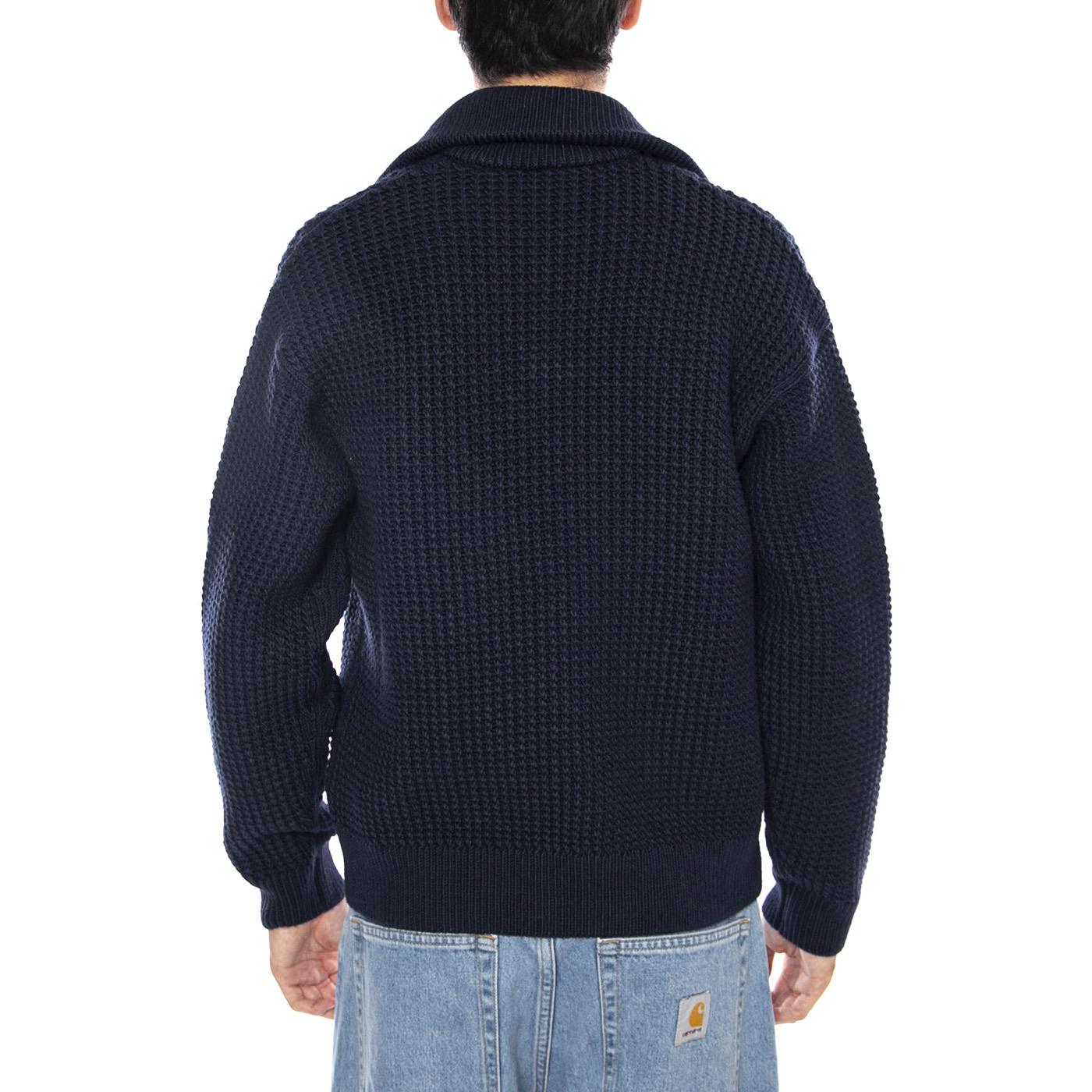 PULLOVER 166 Blue Navy - Maglione Collo Alto Uomo Blu Navy AH5205-166 . LACOSTE 