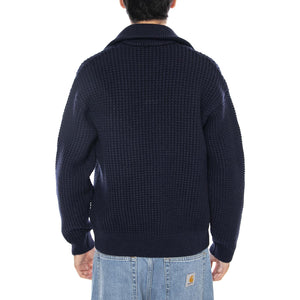 PULLOVER 166 Blue Navy - Maglione Collo Alto Uomo Blu Navy AH5205-166 . LACOSTE 