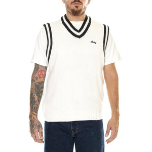 M' Obey Alden Sweater Vest Unbleached / Multi - Gilet Uomo Bianco 151000070-UBL  OBEY 