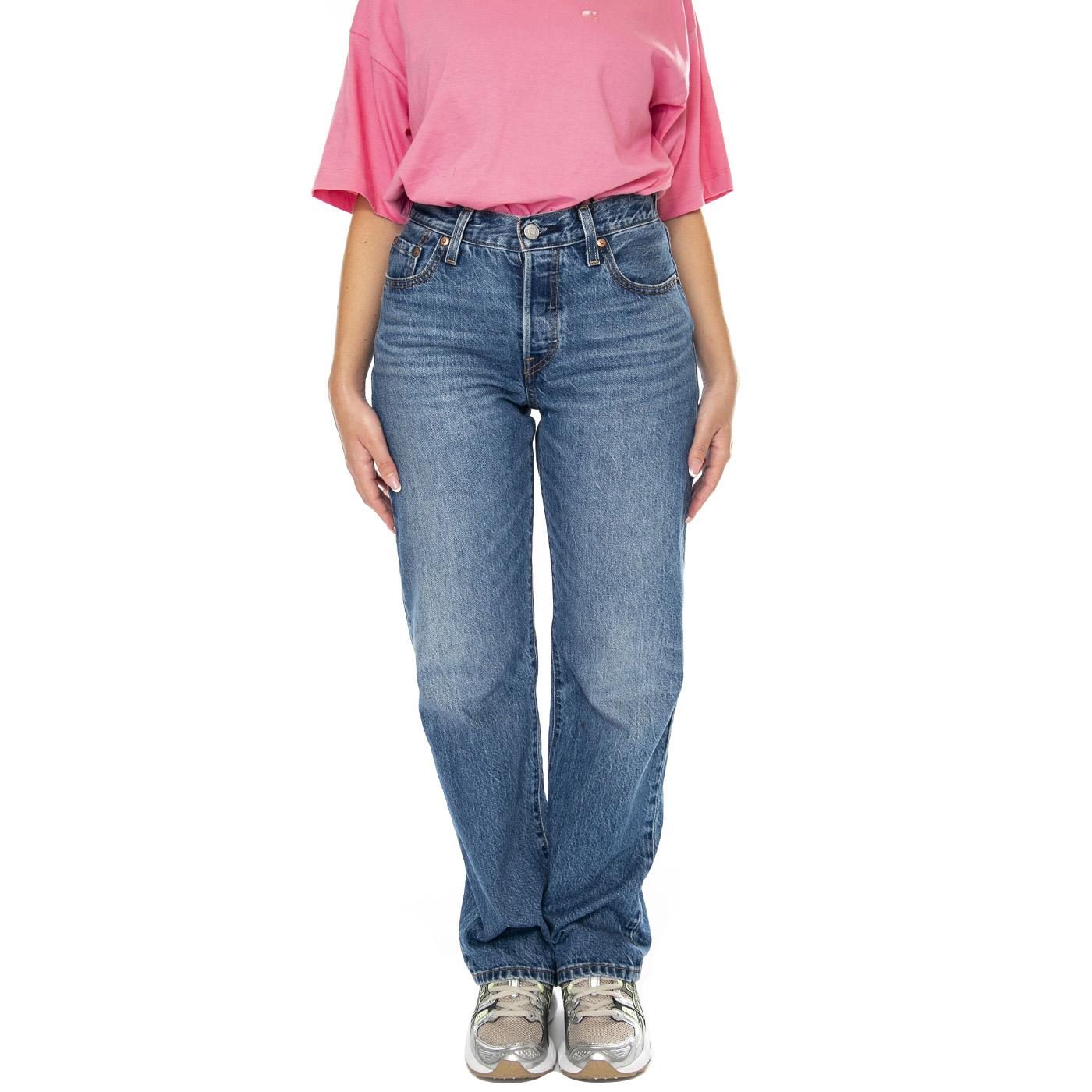 501 '90s Lightweight Bold Underline LTW Med Indigo Worn In - Pantaloni Denim Jeans Uomo Blu A8421-0003  LEVIS 