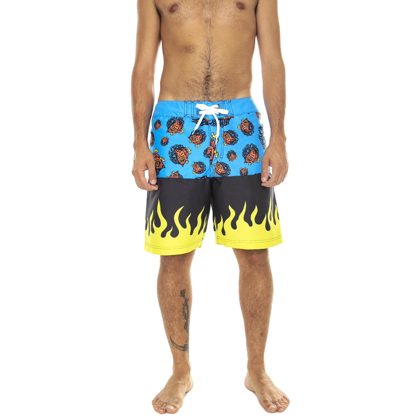 Delfino Devil Mask Blue - Costume da Bagno Uomo Multicolore SCA-SHR-5122  SANTA CRUZ 