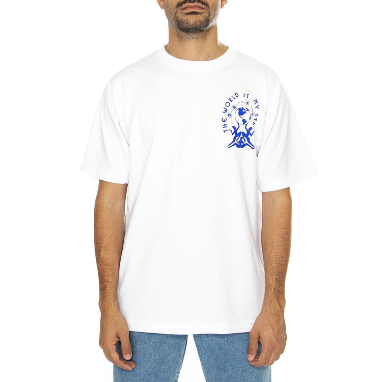 The World Is My Stage Heavy Weight Tee White - Maglietta Girocollo Uomo Bianca 166913924-WHT  OBEY 