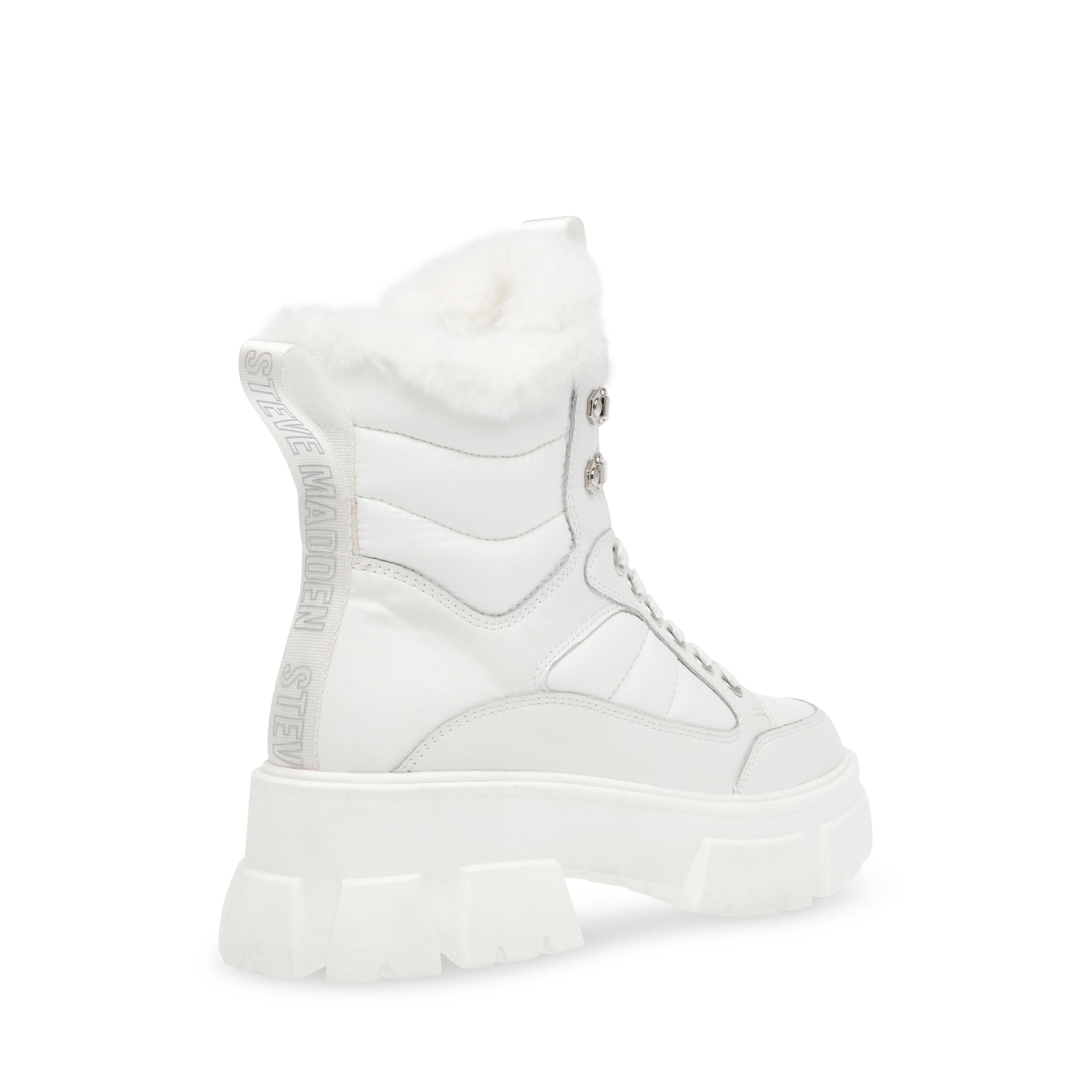 Triggers White / White - Stivali Stringati Donna Bianchi SMSTRIGGERS-11E  STEVE MADDEN 