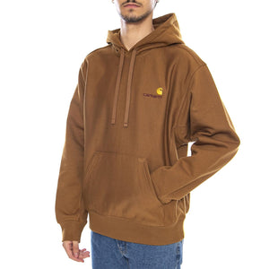 Hooded American Script Sweat Hamilton Brown - Felpa con Cappuccio Uomo Marrone I028279.HZXX . CARHARTT WIP 