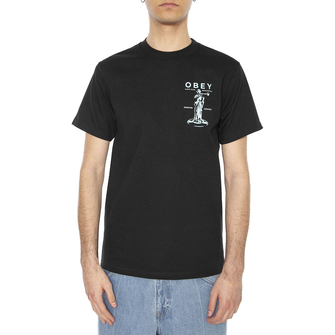 Obey Premium Sound Tee Black - Maglietta Girocollo Uomo Nera 165264094-BLK  OBEY 