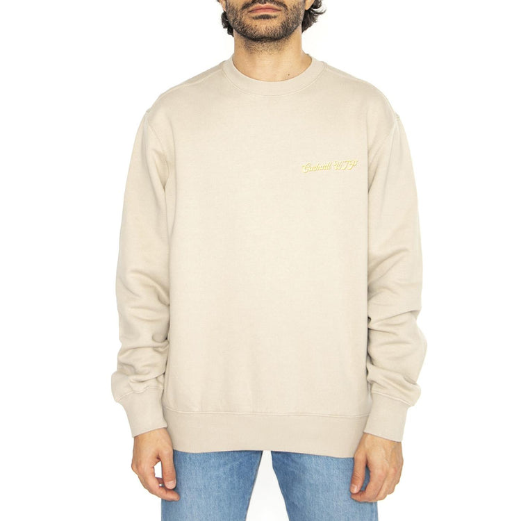 Greatest Flicks Sweat Fleur De Sel - Felpa Girocollo Uomo Beige I034413.2LPXX  CARHARTT WIP 