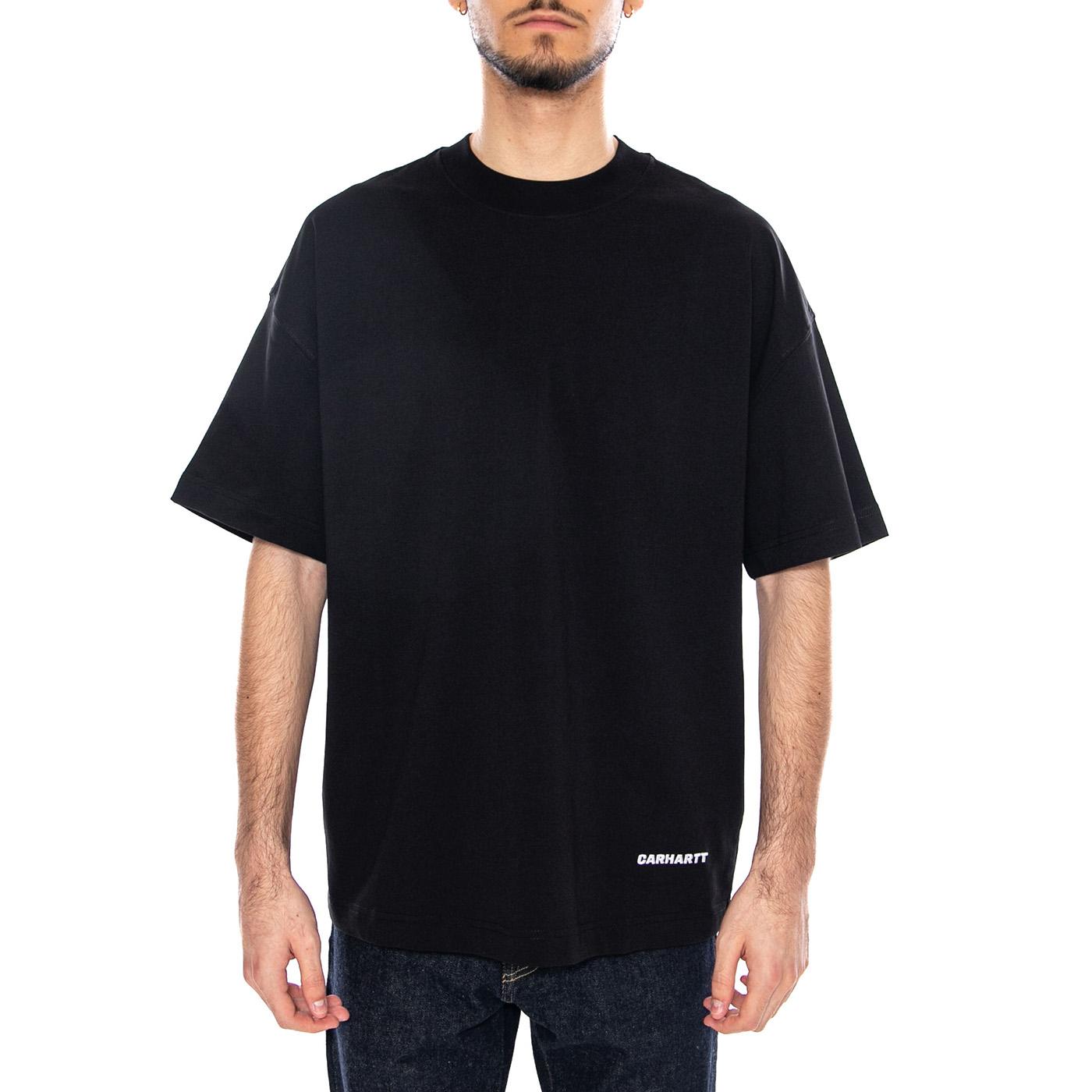 S/S Link Script T-Shirt Black / White - Maglietta Girocollo Uomo Nera I031373 0D2XX CARHARTT WIP 