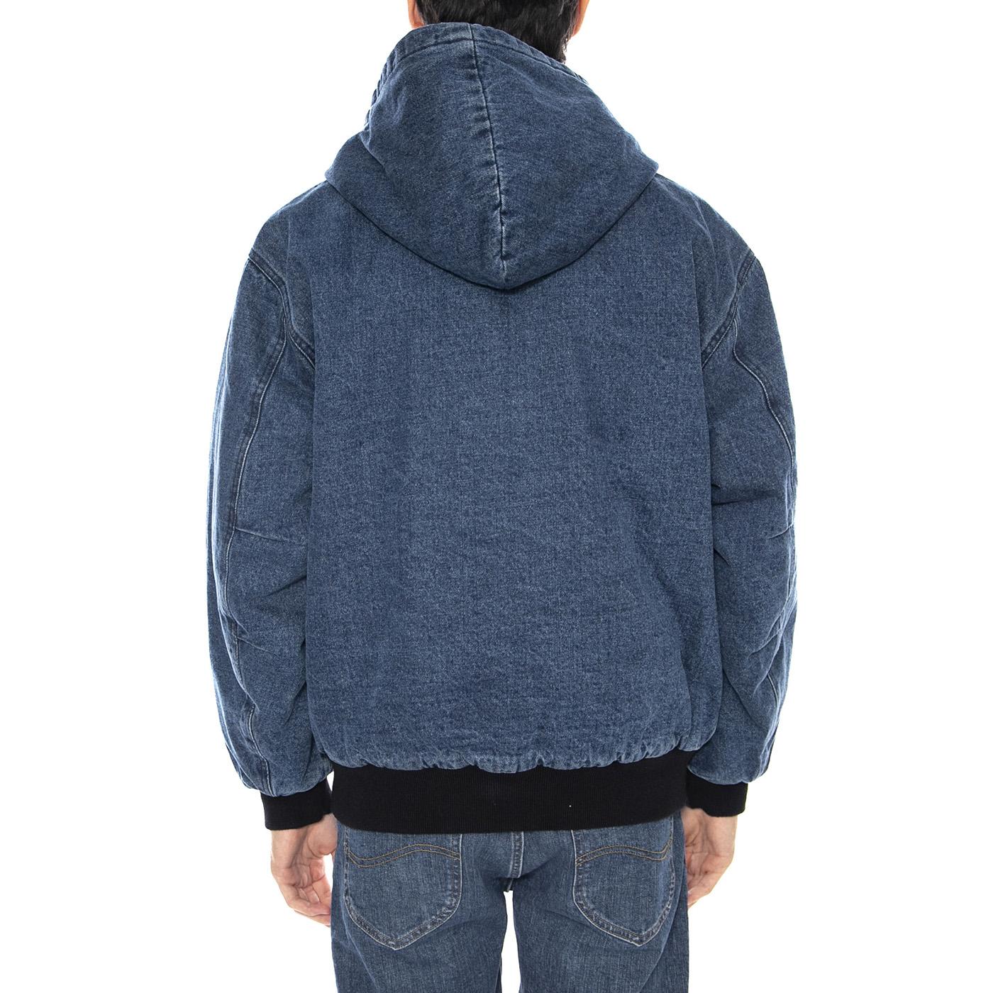 Wiltern Zip Up Hood Jacket Stone Wash Blue - Giacca con Cappuccio Uomo Blu 121800573 STN OBEY 