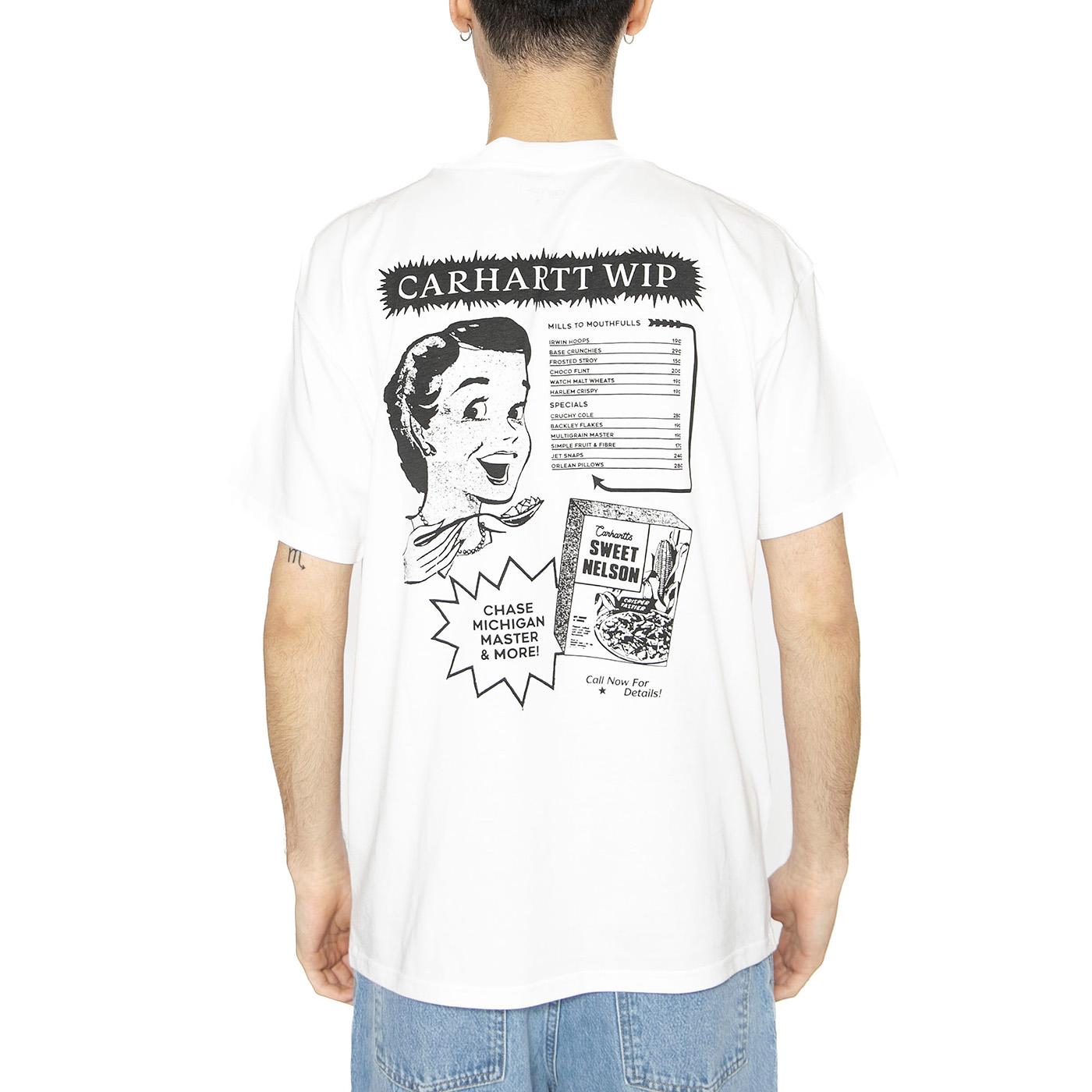 S/S Catalogue T-Shirt White / Black - Maglietta Girocollo Uomo Bianca I034644.00AXX  CARHARTT WIP 