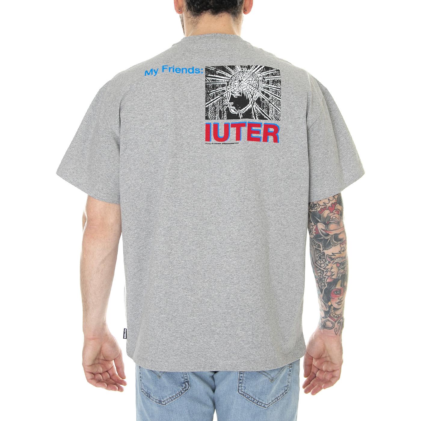 Brain Tee Light Grey - Maglietta Girocollo Uomo Grigia 23SITS87-LIGHT GREY  IUTER 