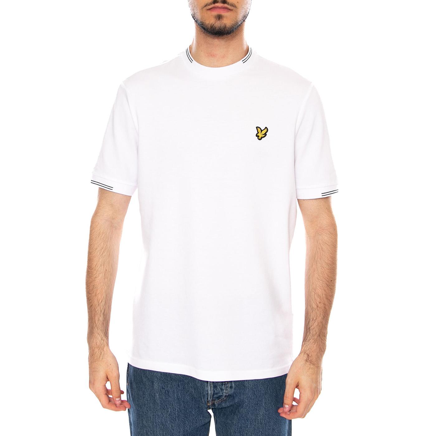 FINE TIPPED T-SHIRT WHITE / EVERGLADE - Maglietta Girocollo Uomo Bianca TS2405V Y16 LYLE & SCOTT 