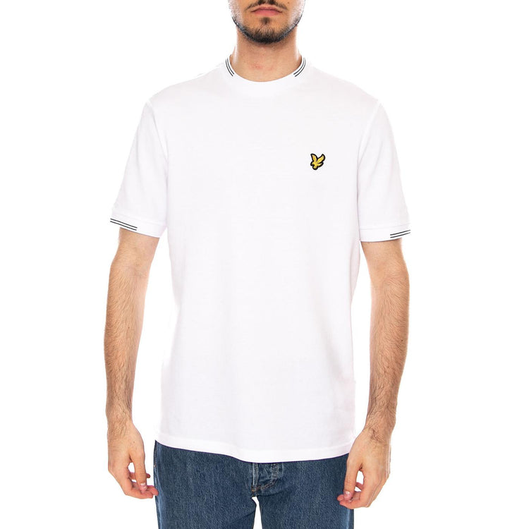FINE TIPPED T-SHIRT WHITE / EVERGLADE - Maglietta Girocollo Uomo Bianca TS2405V Y16 LYLE & SCOTT 
