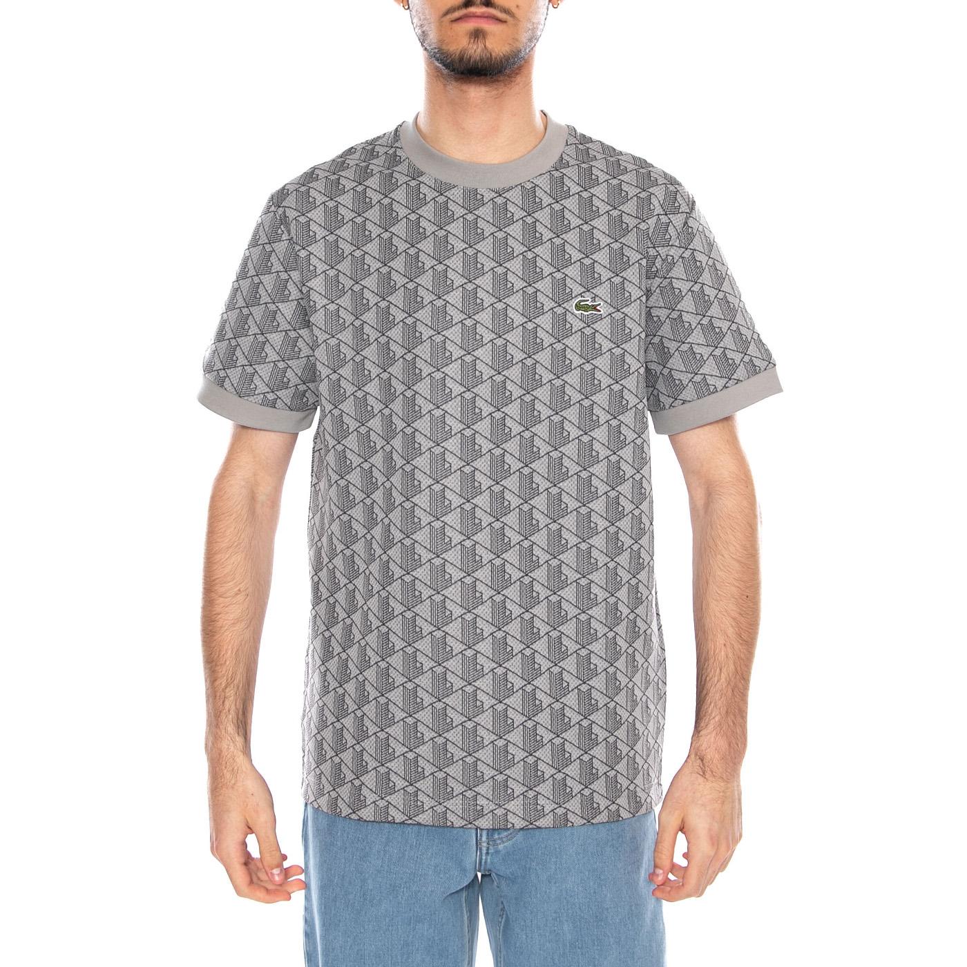 T-Shirt Multi Logo Lacoste - Maglietta Girocollo Uomo Multicolore TH1197 41I LACOSTE 