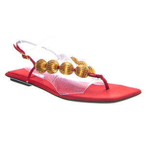 YUCATAN RED SATIN GOLD - Sandalo Donna Rosso JCSJC-1119-3-3-REDST . JEFFREY CAMPBELL 