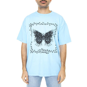 Obey Tribal Butterfly Heavyweight Tee Sky Blue - Maglietta Girocollo Uomo Azzurra 166913423-SKY  OBEY 