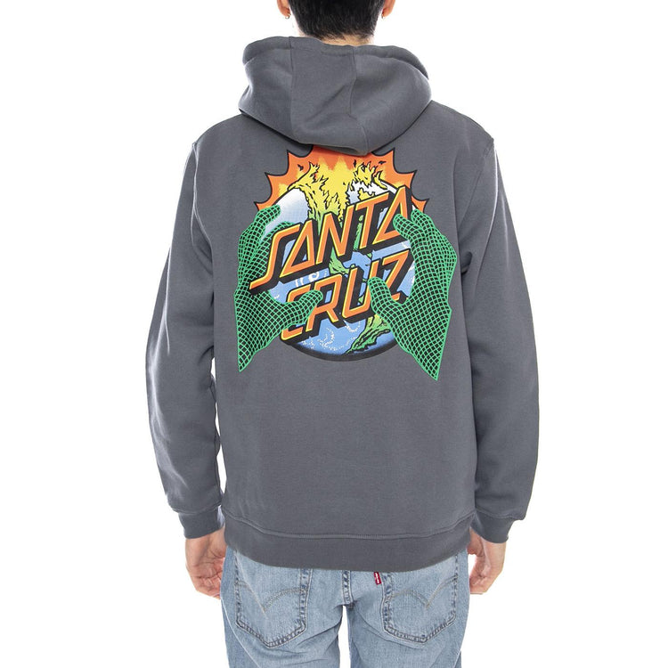 Kendall End Of The Dot -- Felpa Uomo Cappuccio Grigia SCA-HDY-9997 Storm Grey SANTA CRUZ 