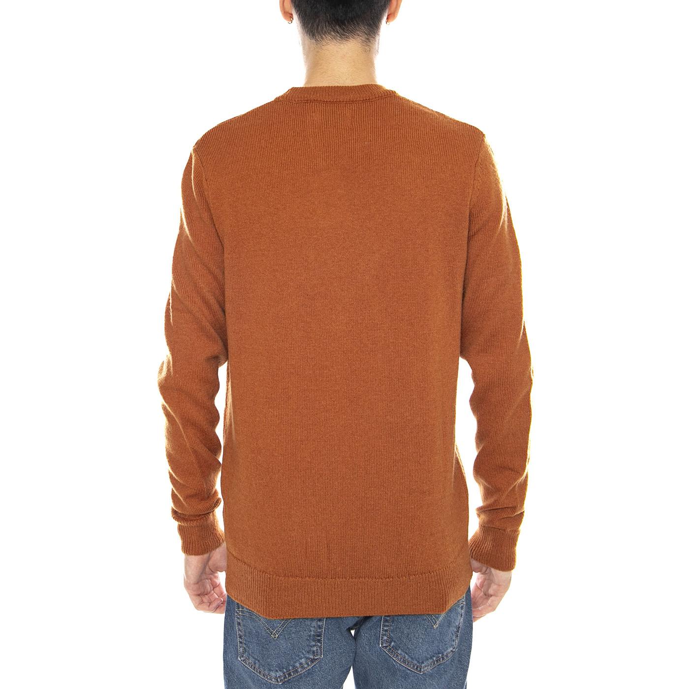 Maidstone Crew Sweat - Felpa Uomo Girocollo Burnt Ochre Ocra F4GFF060 833 FARAH 