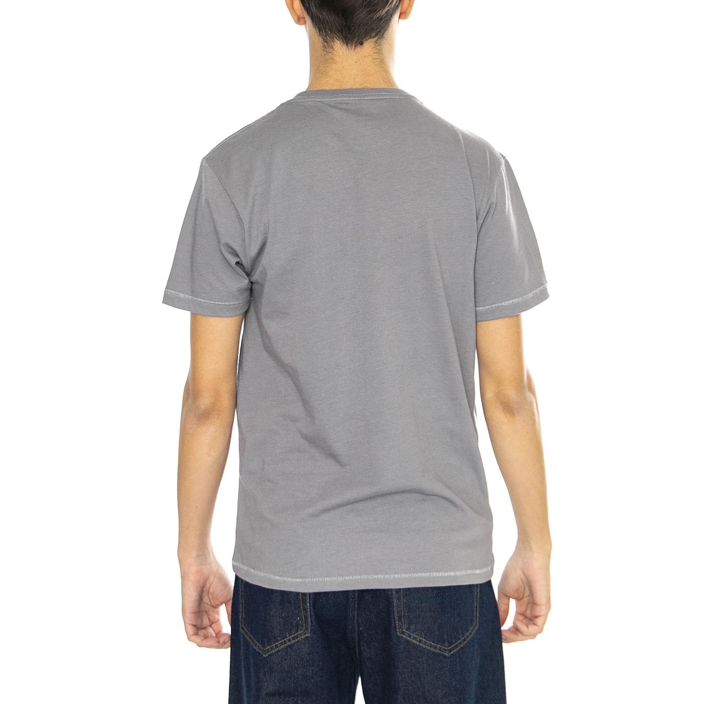 Basic S/S Tlrt Pebble - Maglietta Girocollo Uomo Grigia 22097-PEBBL  BRIXTON 