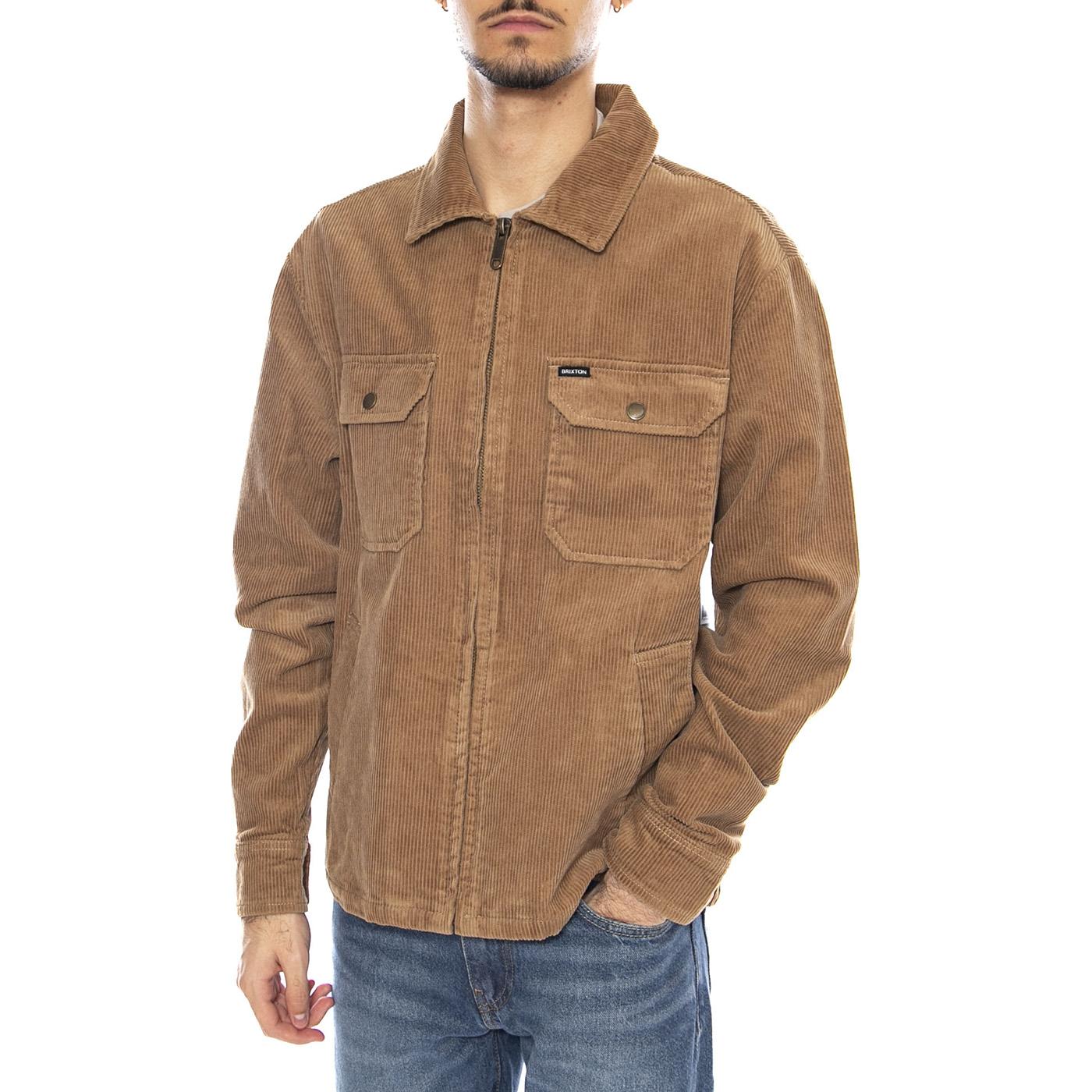 Motor Zip Jacket -- Giacca Uomo Tiger's Eye Cord Marrone 03442 TGREC BRIXTON 