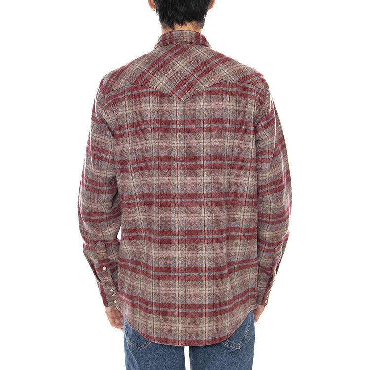 Western Shirt Ruby Wine - Camicia Uomo Multicolore 112371525 . WRANGLER 