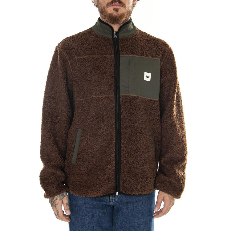 Full Zip Sherpa Brown - Giacca Uomo Marrone 6040068-13191  CAT 