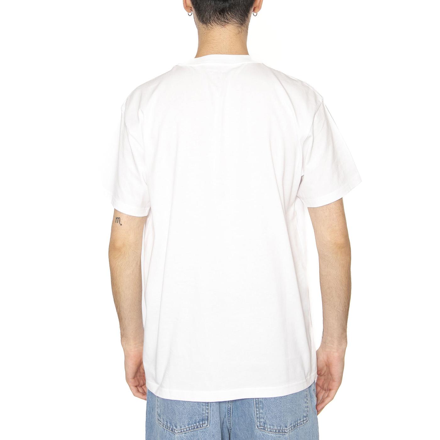 S/S Pocket Heart T-Shirt White / Red - Maglietta Girocollo Uomo Bianca I032128.1WZXX . CARHARTT WIP 