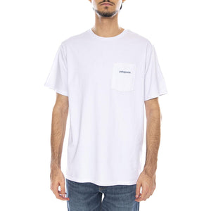 M's Boardshort Logo Pocket Responsibili-Tee White - Maglietta Girocollo Uomo Bianca 37655 WHI PATAGONIA 
